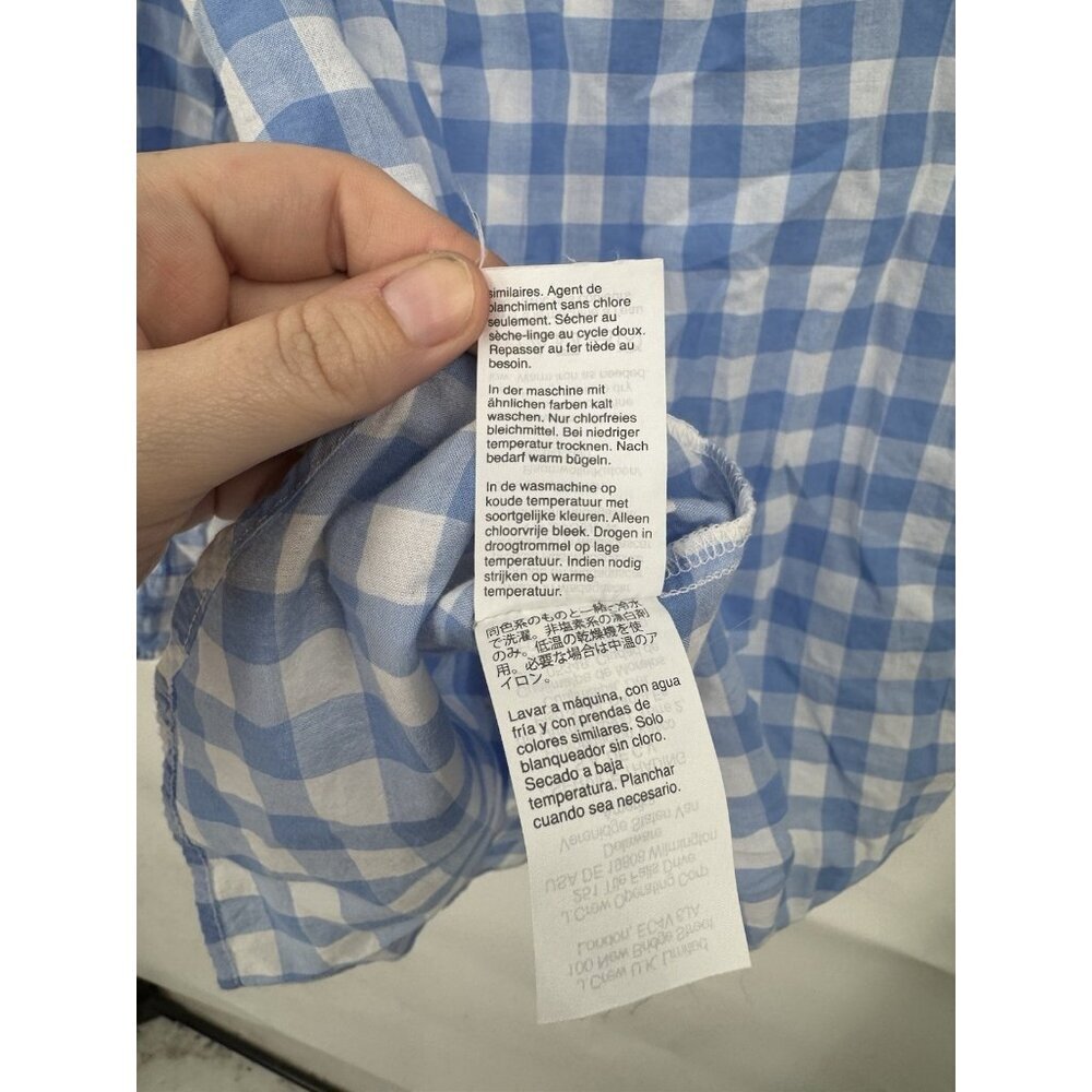 J. Crew Plaid Button Front Shirt Blue Long Sleeve Lightweight Preppy Western XXS - Picture 6 of 10